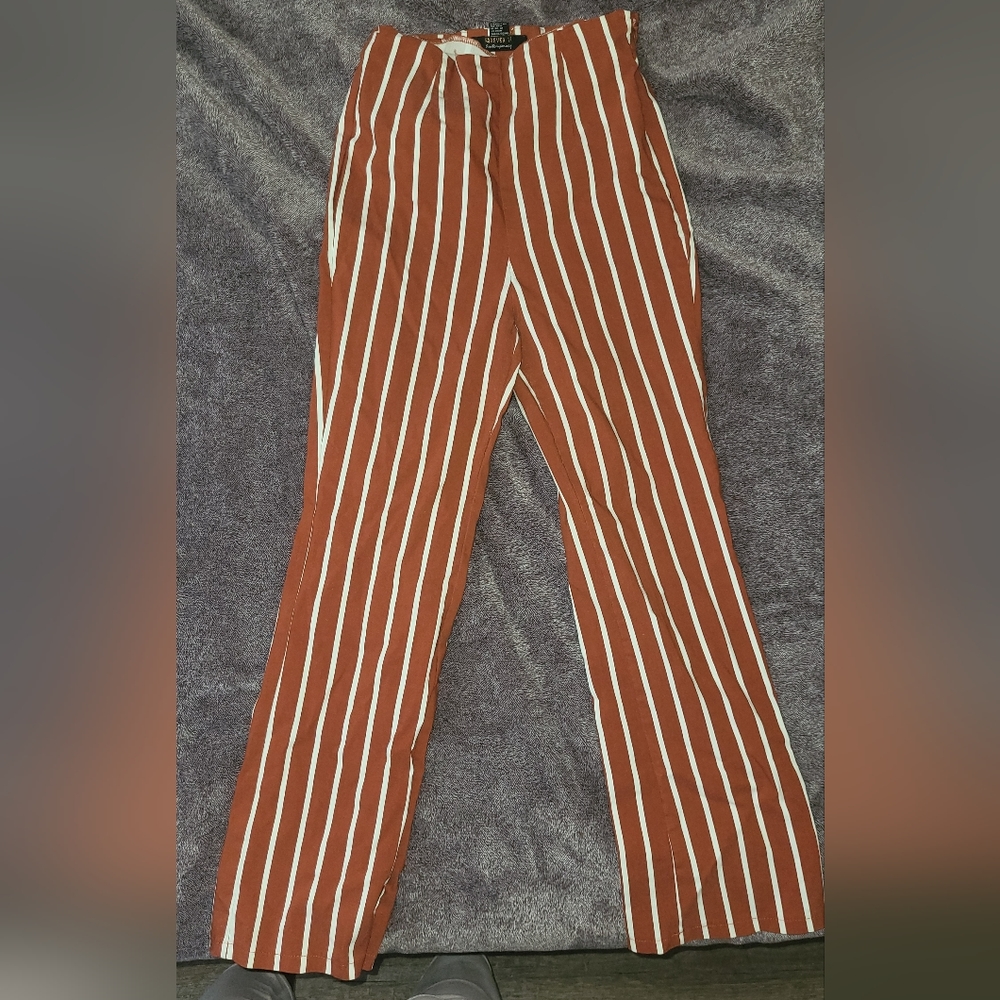 Stripped orange and 2hite pants